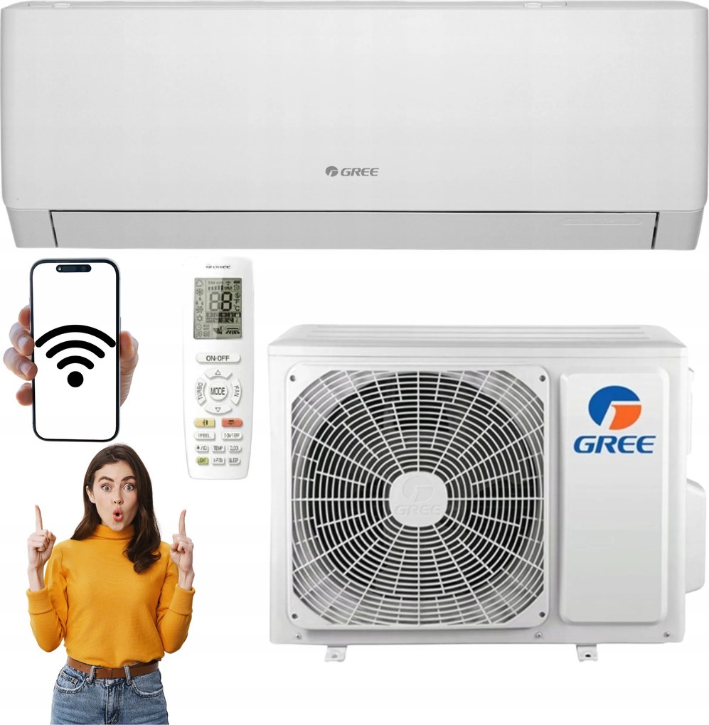 Nástenná klimatizácia do domu Gree Pular 4,6 kW WiFi 50 m2 Tichá Výkonná