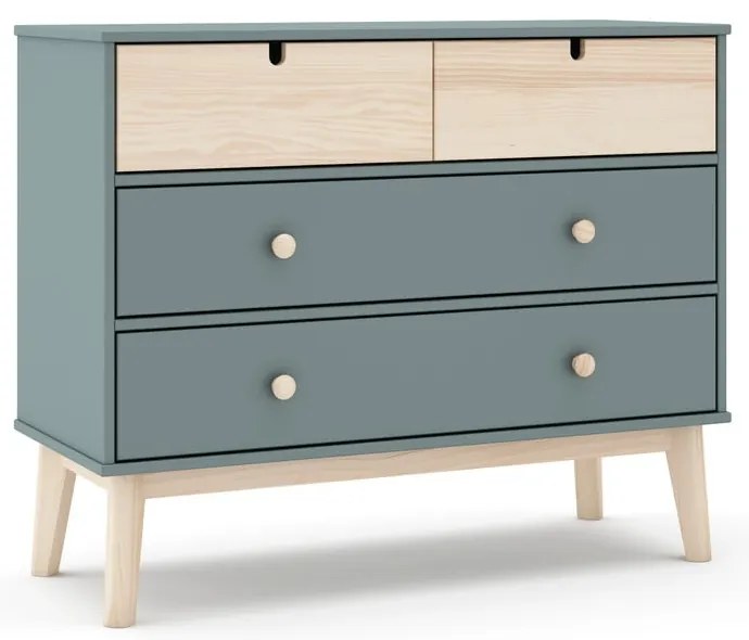 Detská komoda sivozelená 100x81x40 cm Estefania – Marckeric