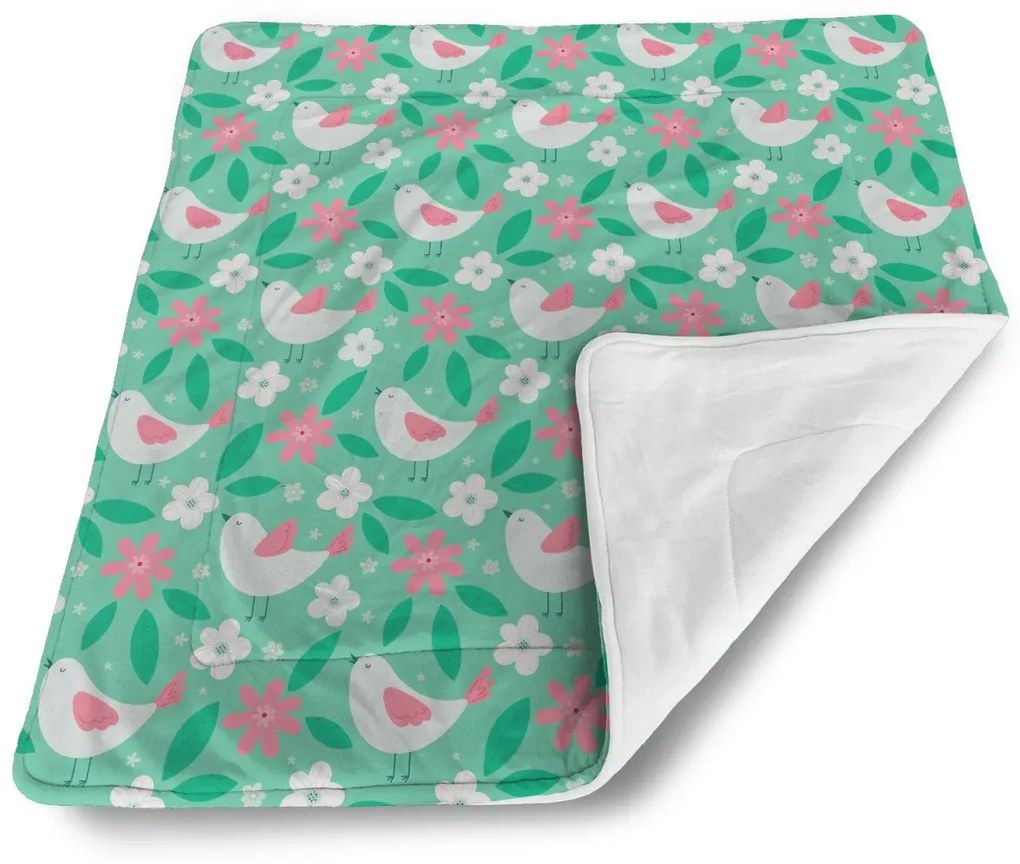 Sablio Deka pre bábätko Kvetiny a vtáčiky - 80x100 cm