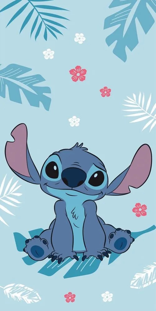 Jerry Fabrics Detská osuška s potlačou - Lilo a Stitch - modrá | 70 x 140 cm