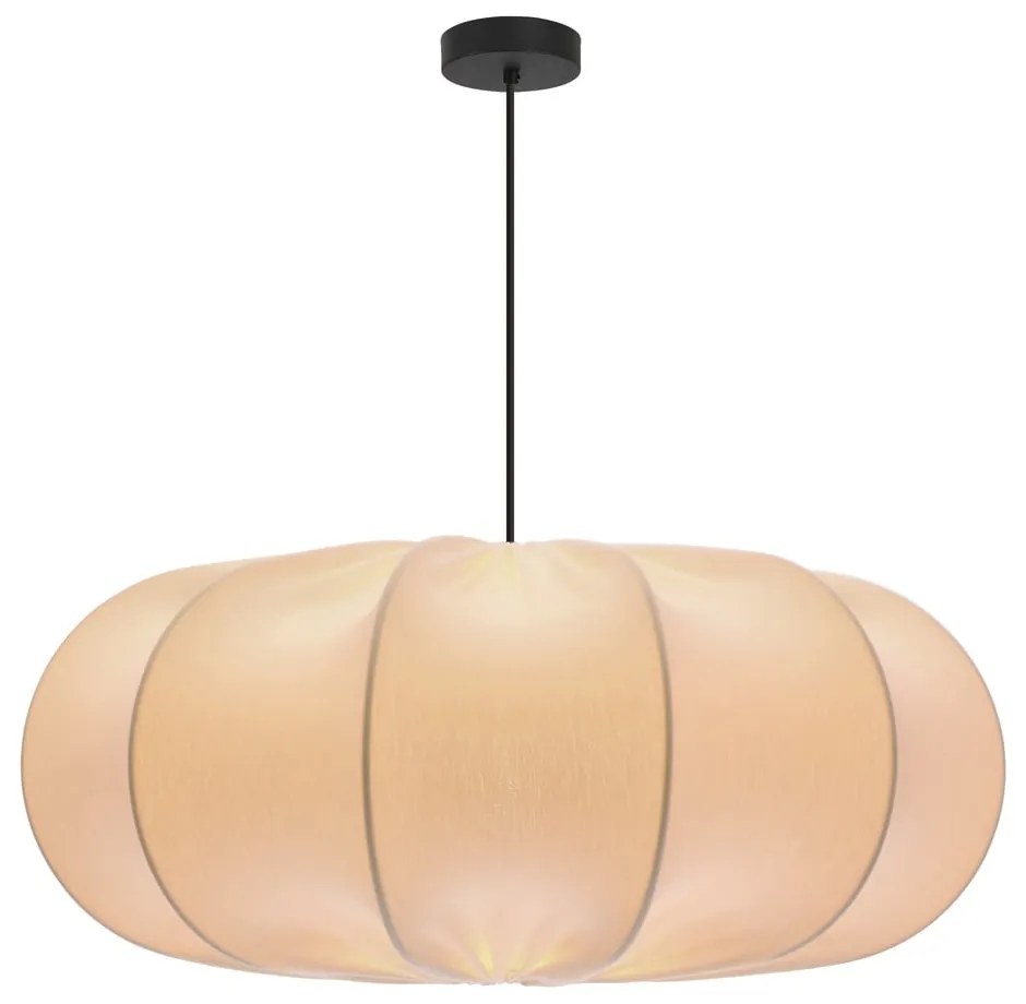 Biele závesné svietidlo s textilným tienidlom ø 52 cm Cafee – Candellux Lighting