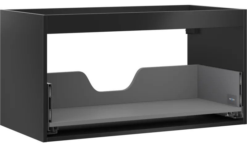 Mexen Box-A, závesná skrinka 90 cm, 1 zásuvka, čierna matná, 91AX0-0900-470-1-71