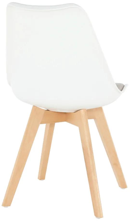 Jedálenská stolička DAMARA – drevo, plast, látka, viac farieb svetl hnedá