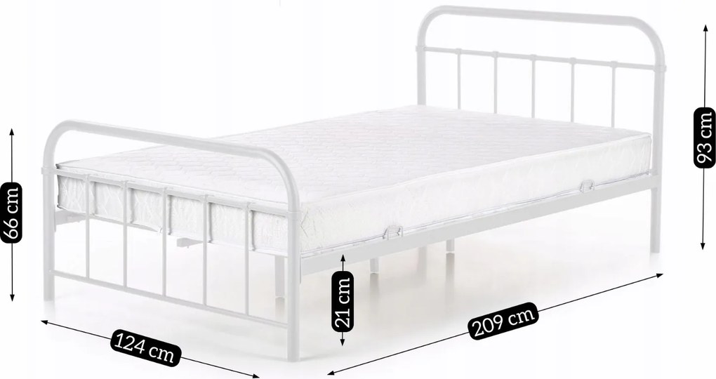 Kovová posteľ 120 cm Pavot (biela) (s roštom). Akcia -20%. Vlastná spoľahlivá doprava až k Vám domov. 1119130