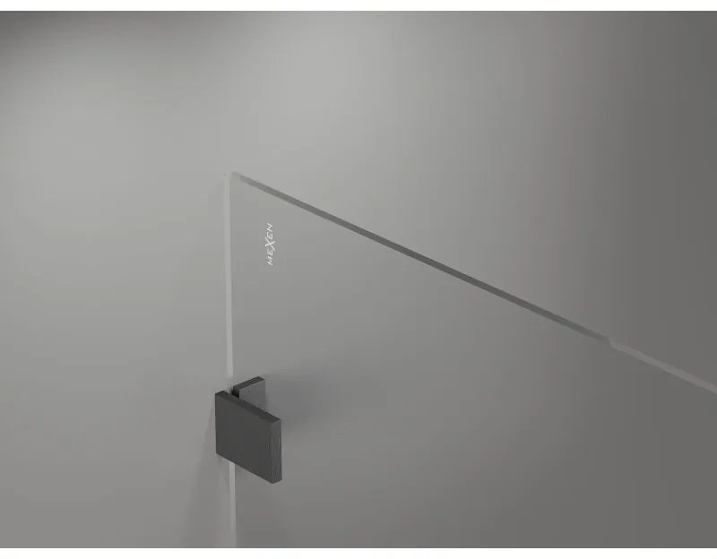 Mexen Lunar sprchová stena ľavá 90 x 200 cm, 8mm číre sklo, brúsený grafit, 830-090-000-66-00-L