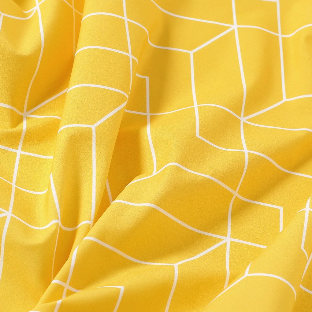 Goldea hranatý obrus 100% bavlnené plátno - mozaika na žltom 100 x 100 cm
