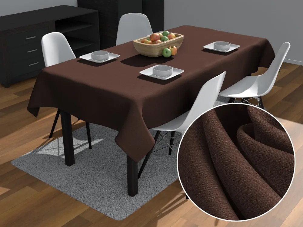 Biante Dekoračný obdĺžnikový obrus Rongo RG-083 Čokoládovo hnedý 50x100 cm
