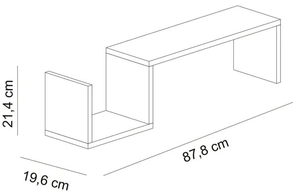 Nástenná polica BIENCE 21,4x87,8 cm biela