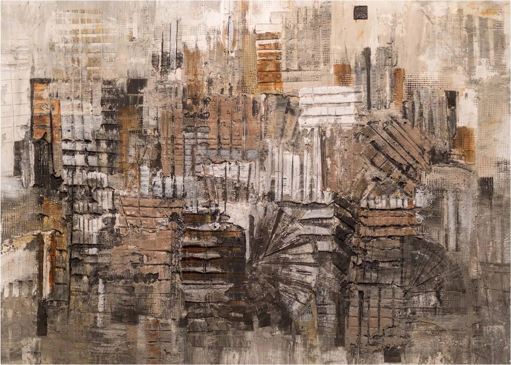 Sklenený obraz - Abstrakcia v hnedých tónoch (70x50 cm)
