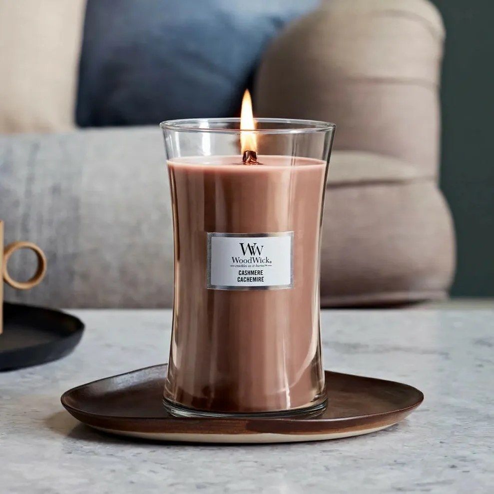 WoodWick Vonná sviečka váza veľká Cashmere, 609 g