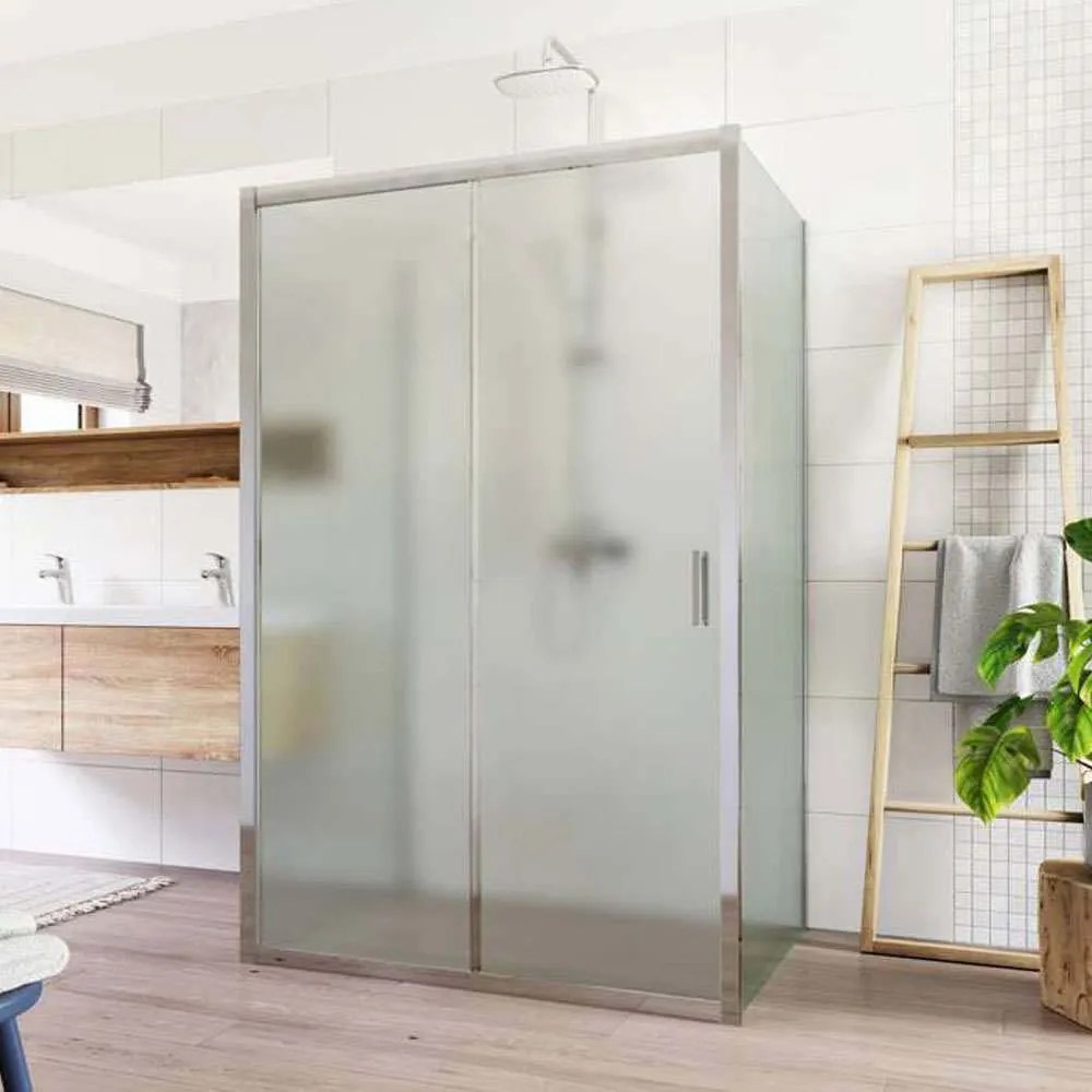 Mereo Mereo, Sprchový kút, Lima, obdĺžnik, pev.díl x zasúvacie dvere x pev.díl, chróm ALU, sklo Point, MER-CK85542K