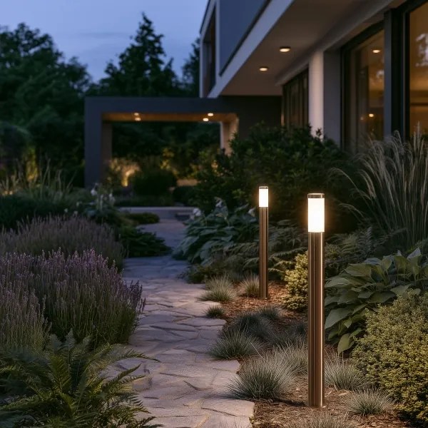 BRILAGI - LED vonkajšie svietidlo ELIA 1xE27/7W/230V 4000K IP44 100 cm chróm