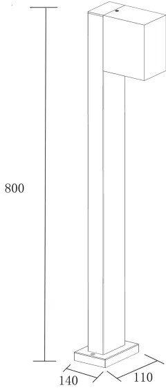 Vonkajšia lampa BOSTON 1xGU10/10W/230V 80 cm IP54 čierna