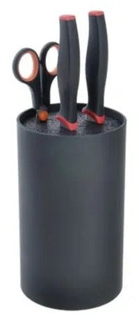 Stojan na nože so štetinami Orion Black, ⌀ 11 cm