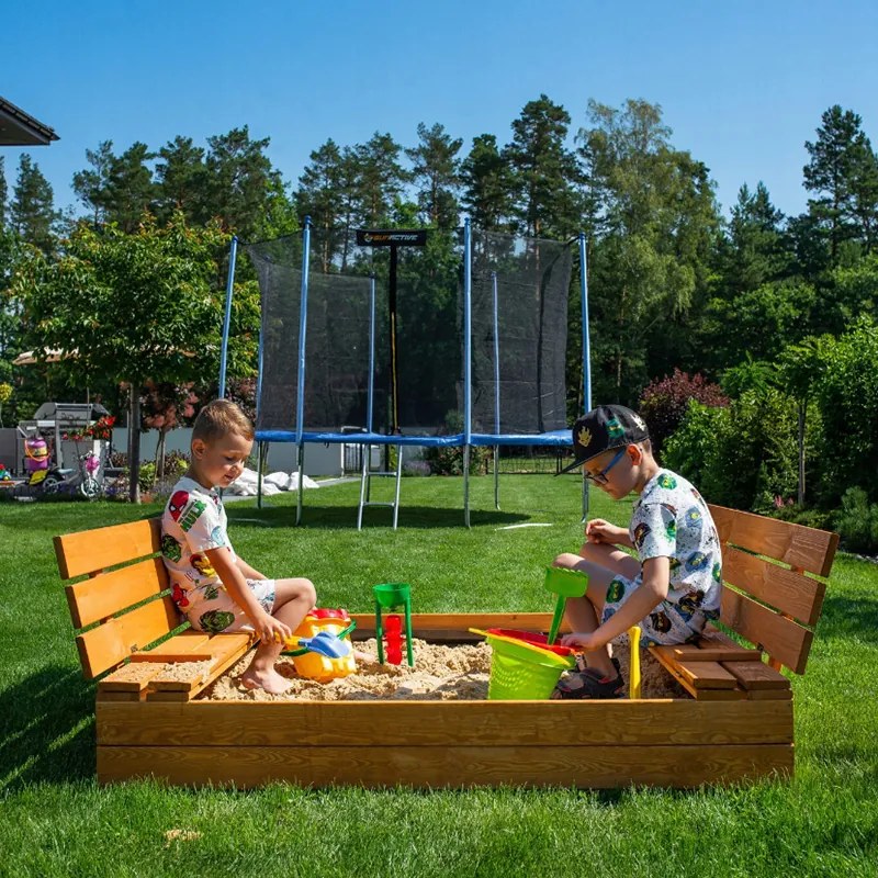 Impregnované detské pieskovisko s lavičkami