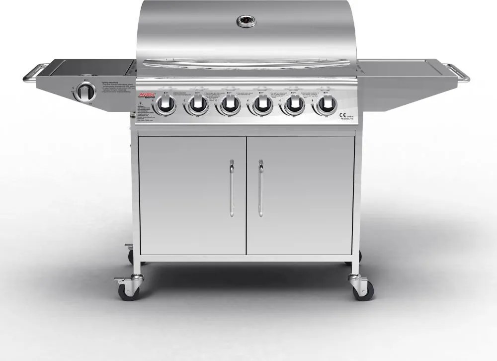 Plynový nerezový BBQ gril so 6 horákmi + bočným horákom CHICAGO