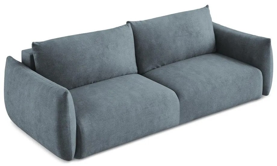 Modrá ženilková rozkladacia pohovka 230 cm Leila – Makamii