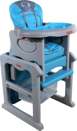 Detská jedálenská rozkladacia stolička ARTI Pauli Elephant Grey Light Blue