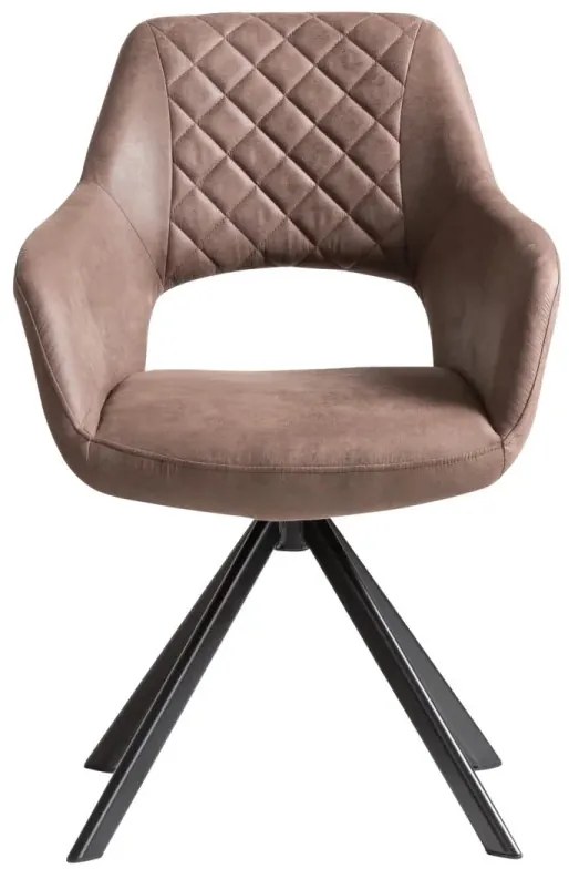 furniture-nabytek.cz - Sada 2 otáčecích křesel Corton, hnědá látka a kov