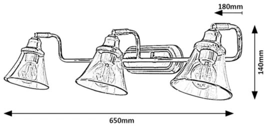 Rabalux 3209 - Kúpeľňové bodové svietidlo ANTOINE 3xE14/40W/230V IP44