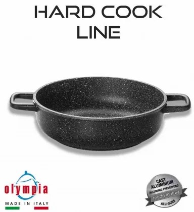 Hluboká pánev se 2 držadly HARD COOK Ø 24 cm z litého hliníku s minerálním kameninovým povrchem