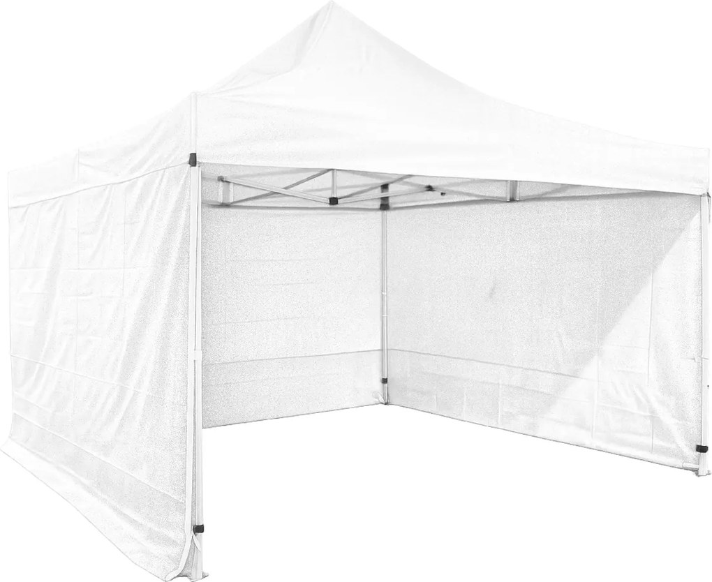 Rozkladací stan 4x4m - hliníkový hexagon profi, Biela