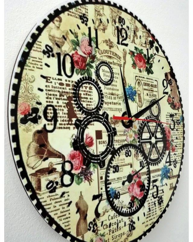 Hodiny na stenu z dreva,  nástenné hodiny I SENTOP HDFK001- Wall clock HEU-