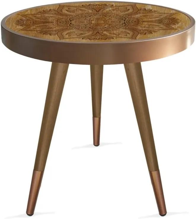 Príručný stolík Rassino Brown Oriental Circle, ⌀ 45 cm
