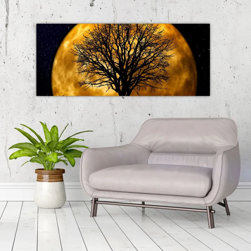 Obraz mesiace a siluet (120x50 cm)
