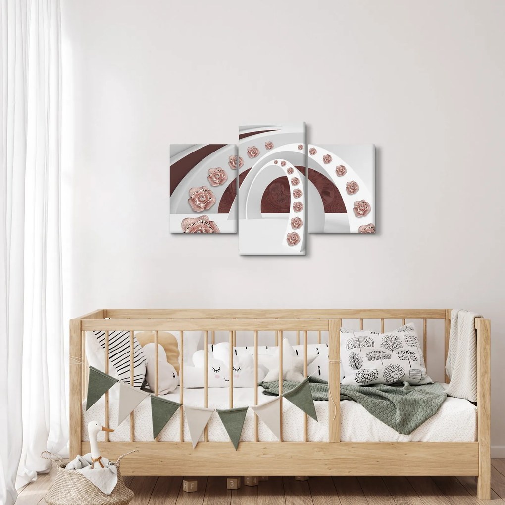 Obraz - 3D oblúky s kvetmi (90x60 cm)