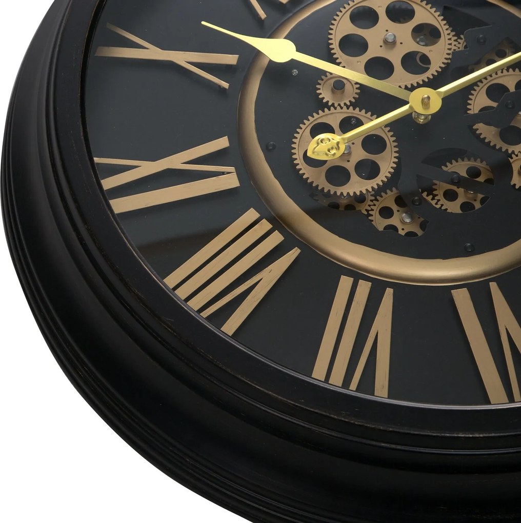 Dekoračné retro nástenné hodiny s pohyblivými prevodmi