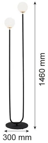 Argon 7073 - Stojacia lampa FERRONE 2xE14/7W/230V čierna/biela/zlatá