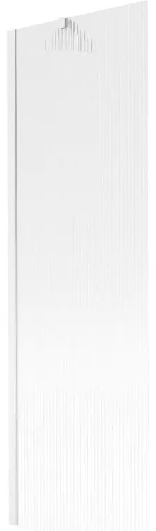 Mexen Next, vaňová zástena 1-krídlová 60 x 150 cm, fixné krídlo, 6 mm sklo s pruhmi, biely profil, 895-060-000-00-09-20