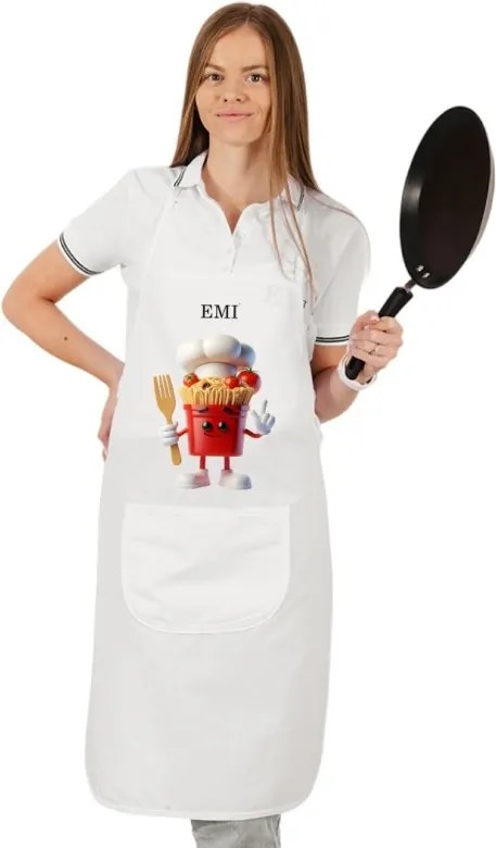Kuchynská zástera Pasta EMI, biela