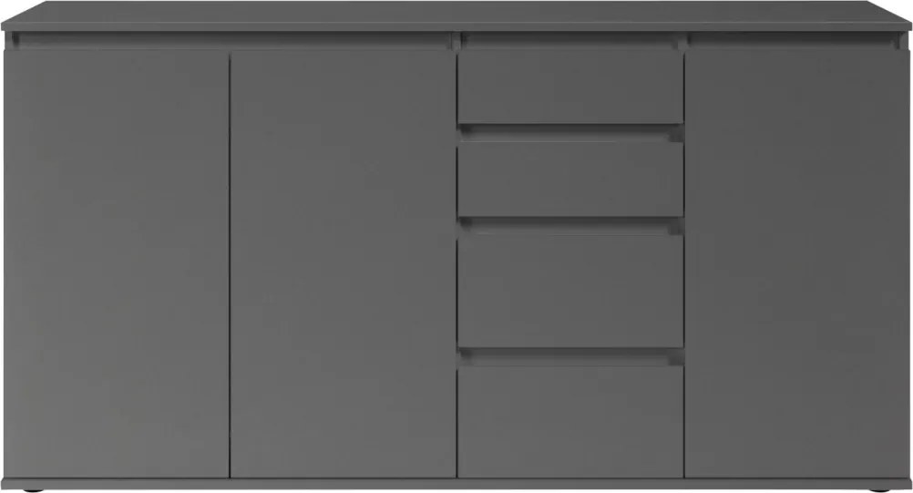 Široká komoda so šuplíkmi Brest, 160 cm, antracitová