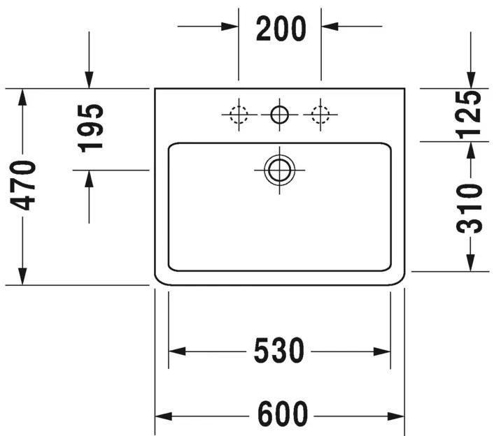 Duravit Vero - Umývadlo do nábytku 600x470 mm, biela 0454600000