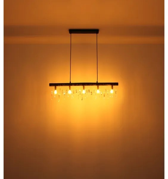 Globo 15532-5HB - Závesný luster na lanku KIRA 5xE14/40W/230V čierny