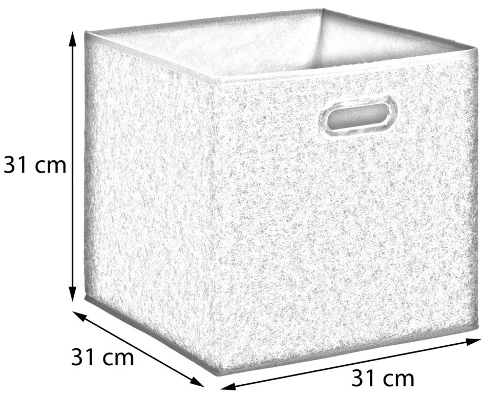 5five Simply Smart Úložný box Organic, 31x31x31 cm, čierna
