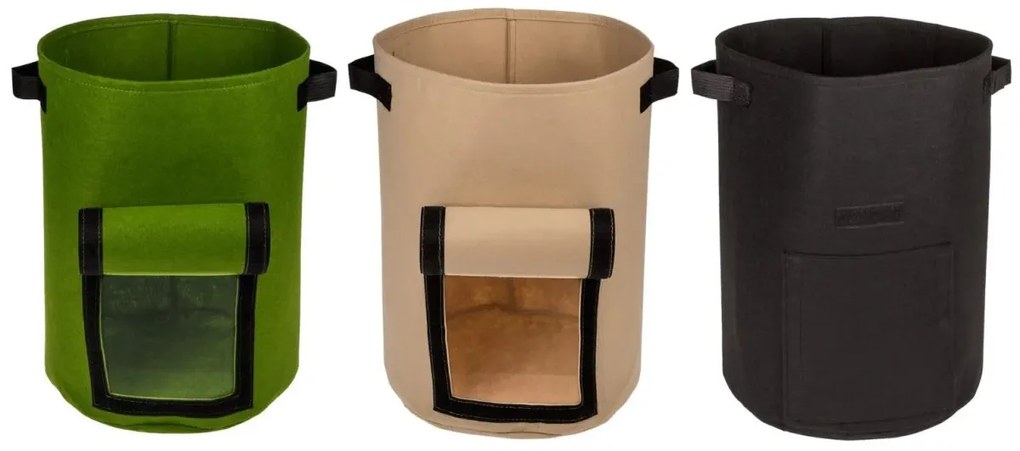 OUT OF THE BLUE KG Plstená taška na pestovanie zeleniny s okienkom na suchý zips - 35 x 45 cm - rôzne farby