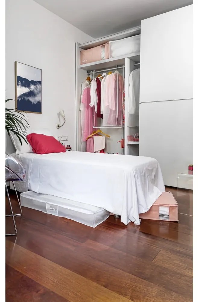 Vákuový plastový úložný box na oblečenie 65x45x27 cm Pink Edition – Compactor