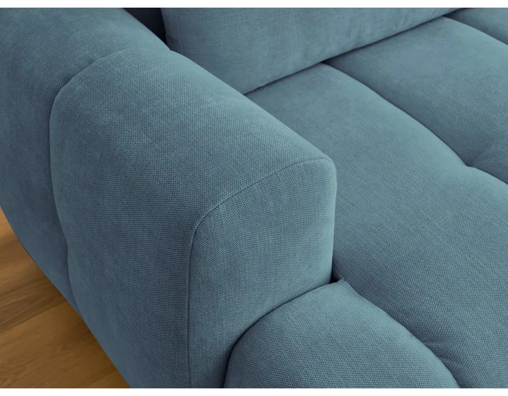 Modrá rozkladacia/s úložným priestorom rohová pohovka (pravý roh/s leňoškou) Fuji – Bobochic Paris