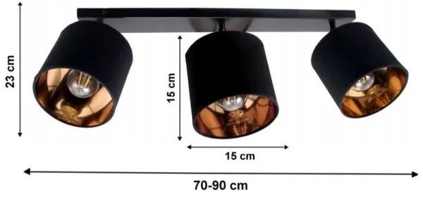 Bodové svietidlo SOFIA 3xE27/60W/230V čierna