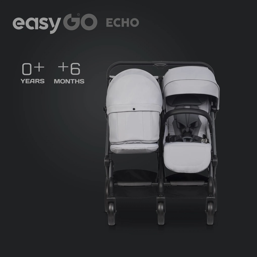 Súrodenecký kočík EasyGo Echo Cloudy Gray
