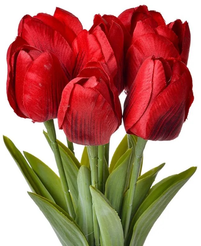 Dekorácia umelý kvet červených tulipánov - 10*10*32 cm