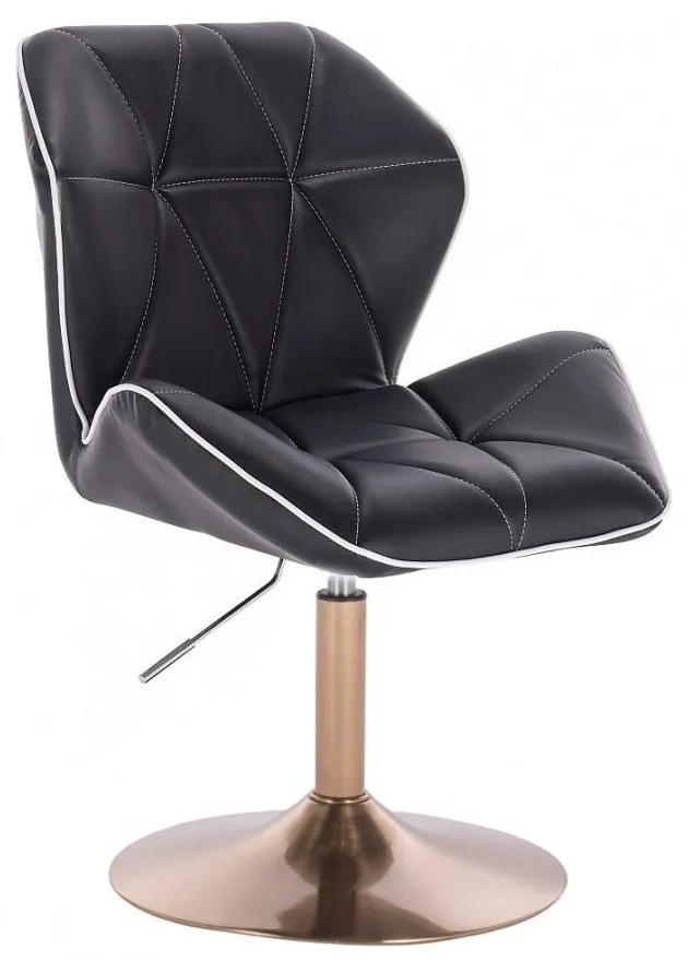LuxuryForm DESIGN Stolička MILANO MAX na zlatom tanieri - čierna