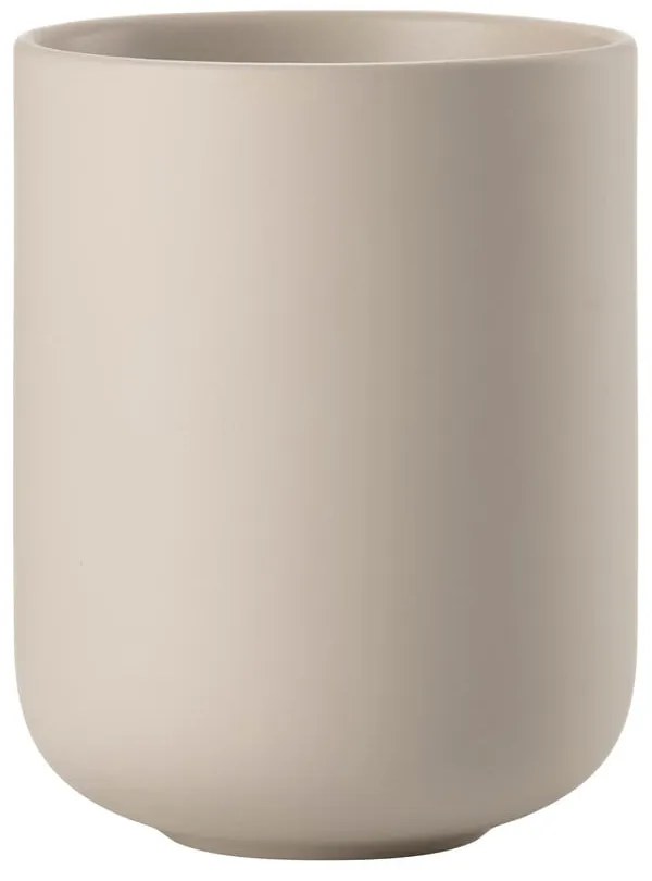 Béžový kameninový téglik na zubné kefky Sensu – Zone