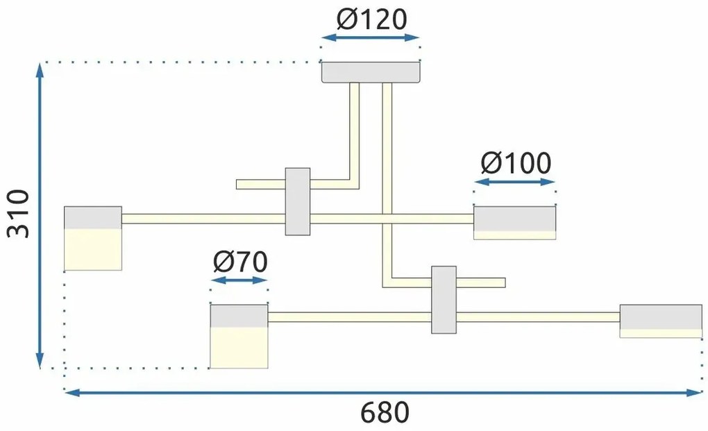 Stropné svietidlo Led APP1001-4C čierno-zlaté