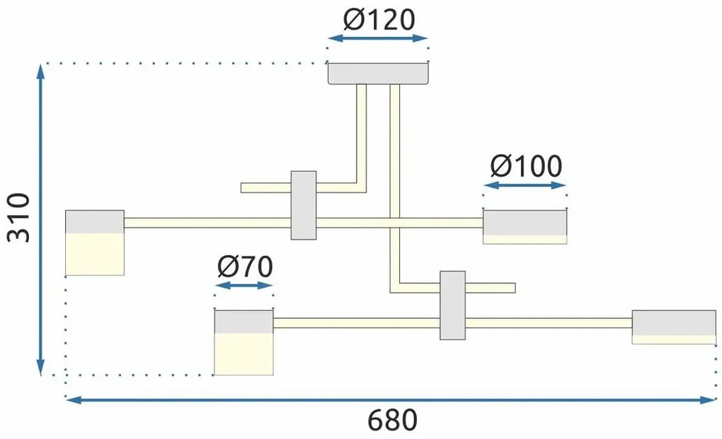 Stropné svietidlo Led APP1001-4C čiernozlaté