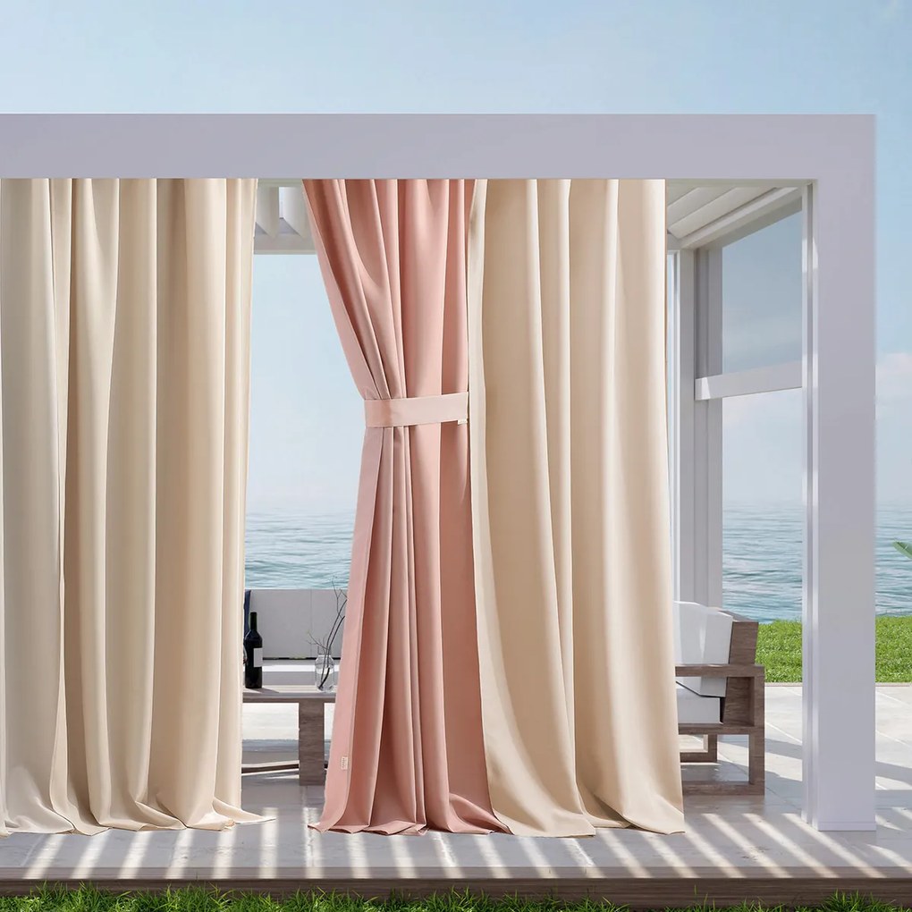 Room99 Záves na terasu AURA Na páske Farba: Hnedá, Veľkosť: 140 x 250 cm