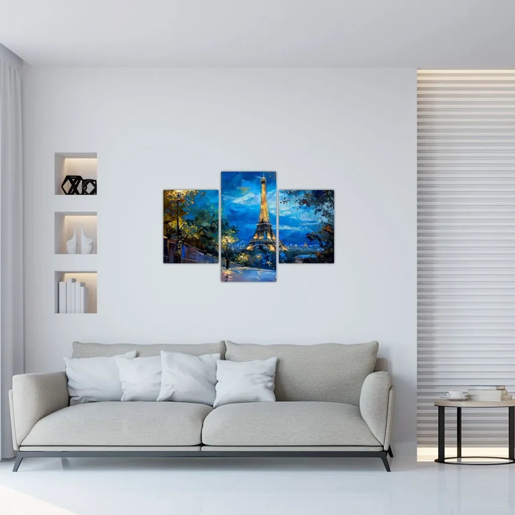 Obraz - Olejomaľba Eiffelovej veže (90x60 cm)
